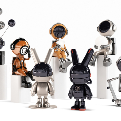  潮玩 公仔雕塑su模型 