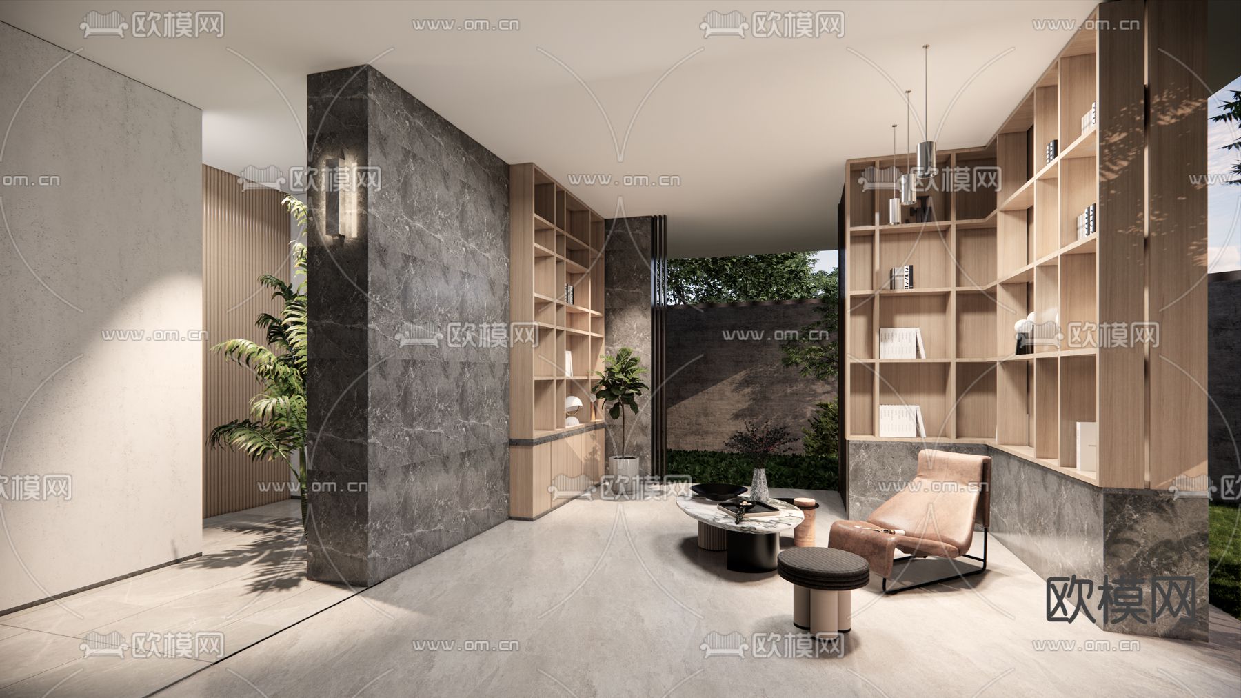 小区架空层 活动区su模型下载（渲染图1）