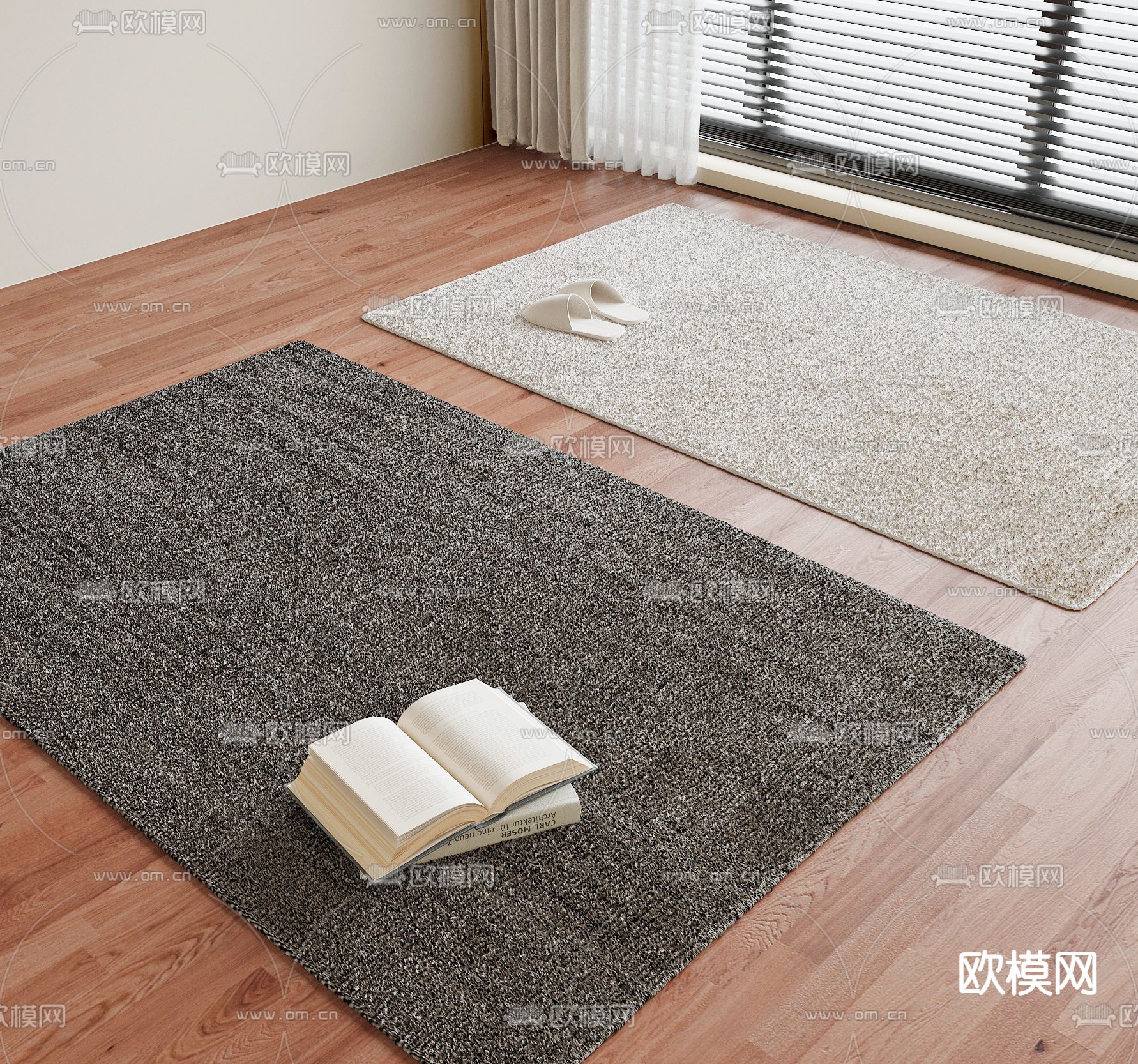 现代地毯su模型下载（渲染图1）