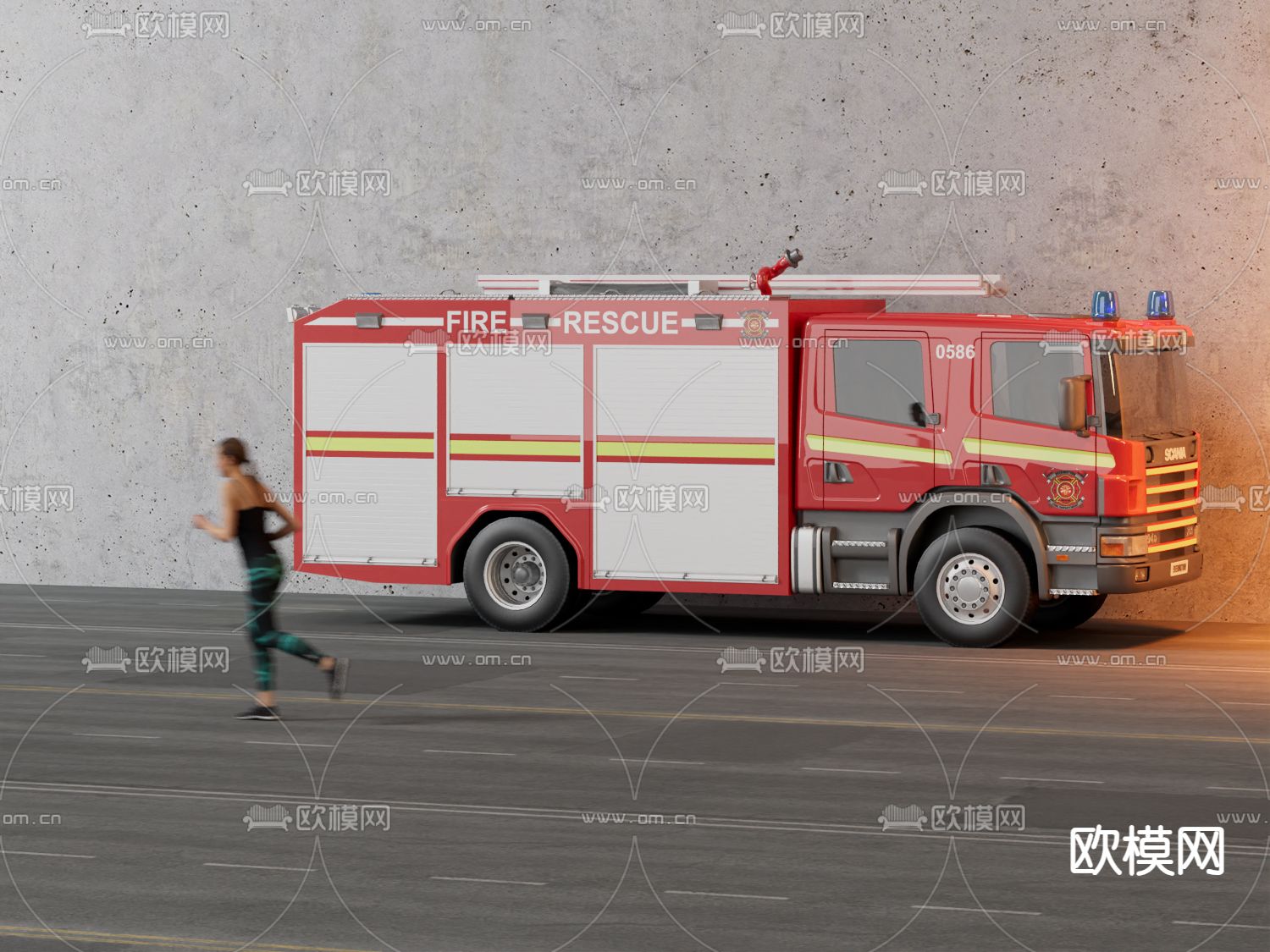 消防车 汽车3d模型下载