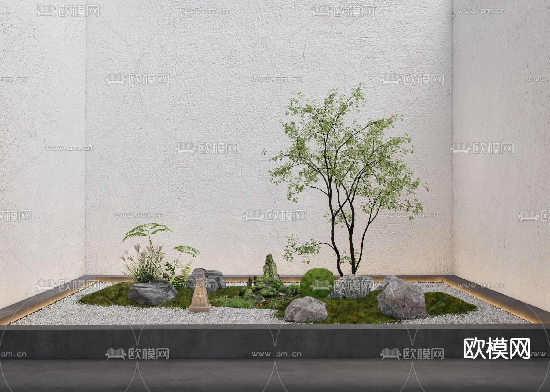 庭院景观 植物堆su模型下载（渲染图1）