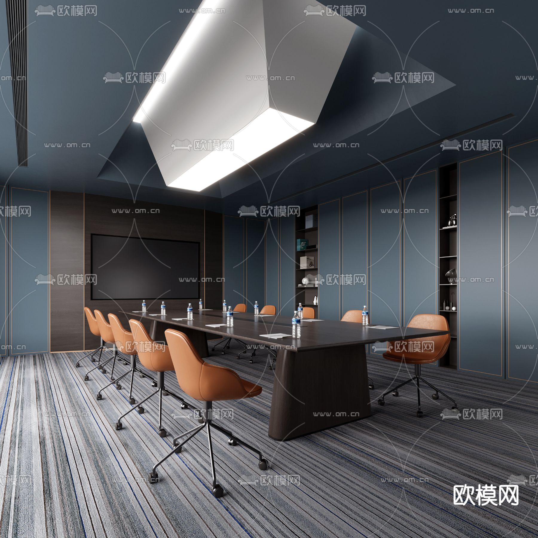 现代会议室3d模型下载