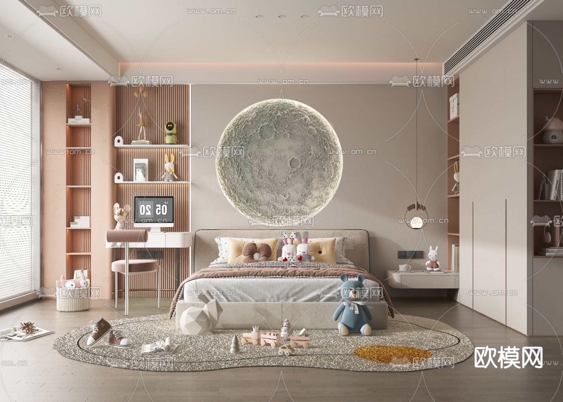 儿童房 女孩房 小孩房3d模型下载