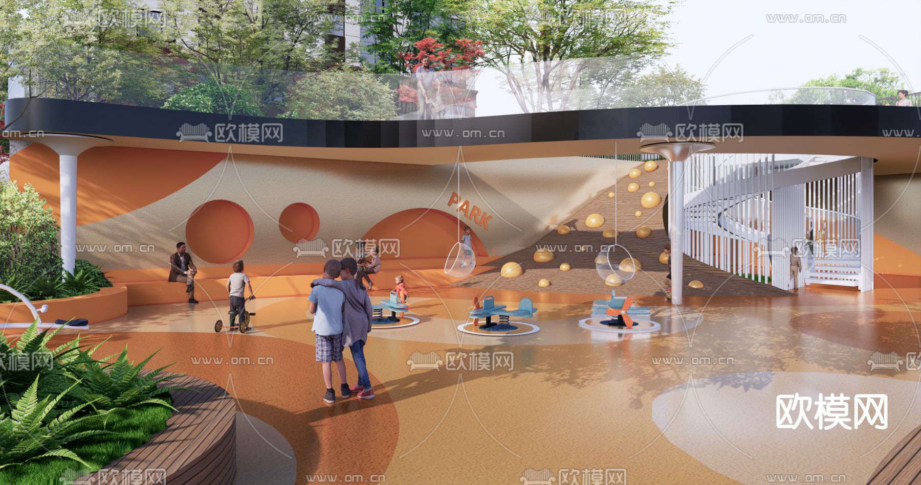 现代儿童活动区su模型下载_ID14228274_sketchup模型下载-欧模网