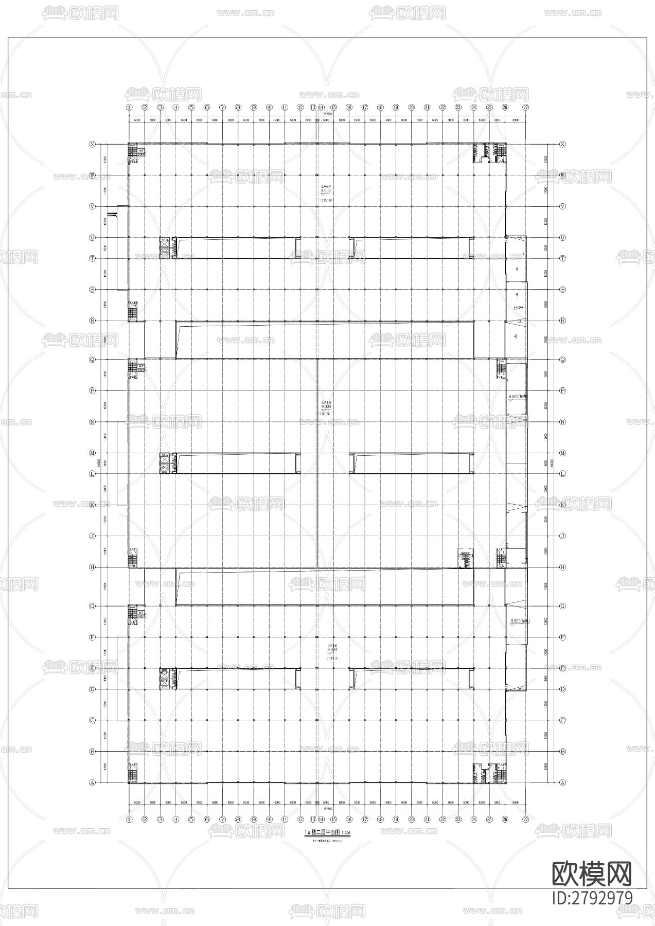 通用技术集团国测时栅科技有限公司一期厂房CAD施工图下载（渲染图2）