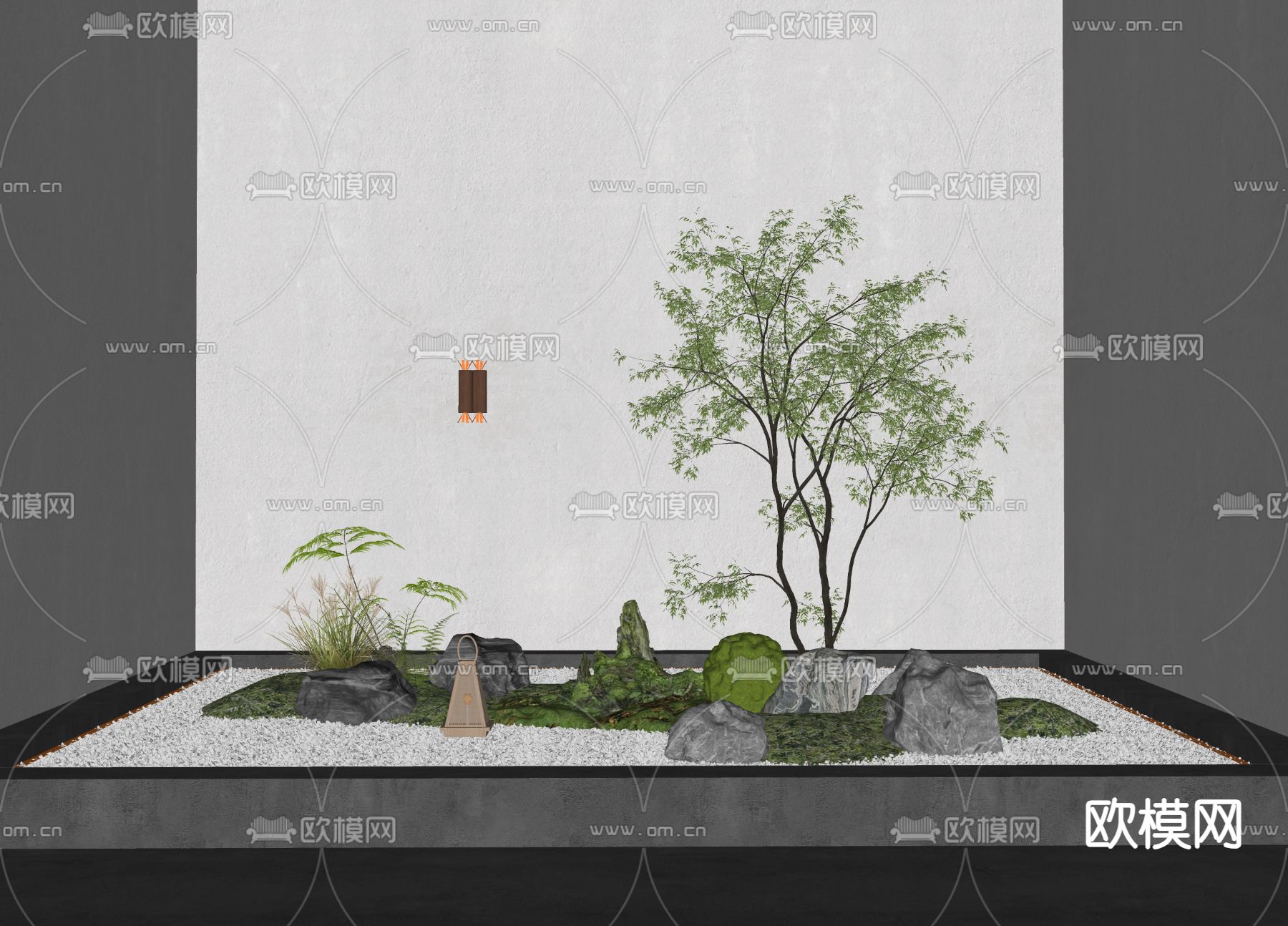 庭院景观 植物堆su模型下载（渲染图2）