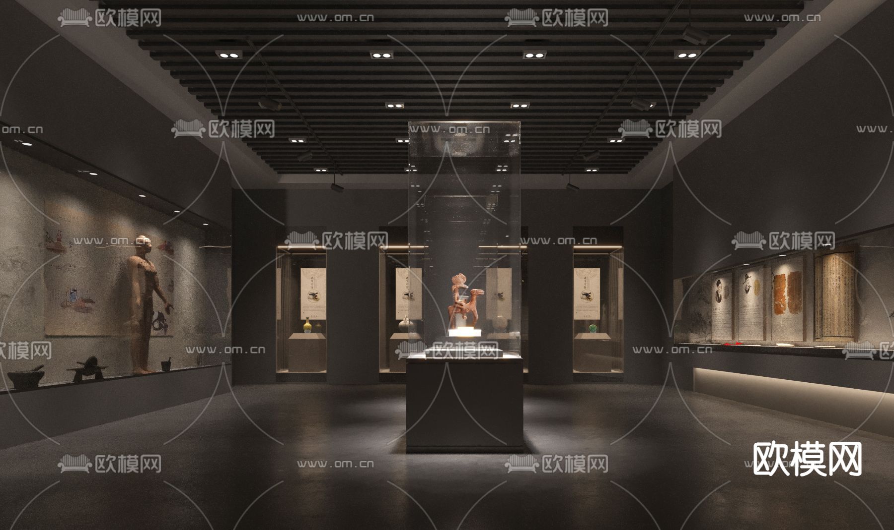 现代博物馆su模型下载（渲染图1）