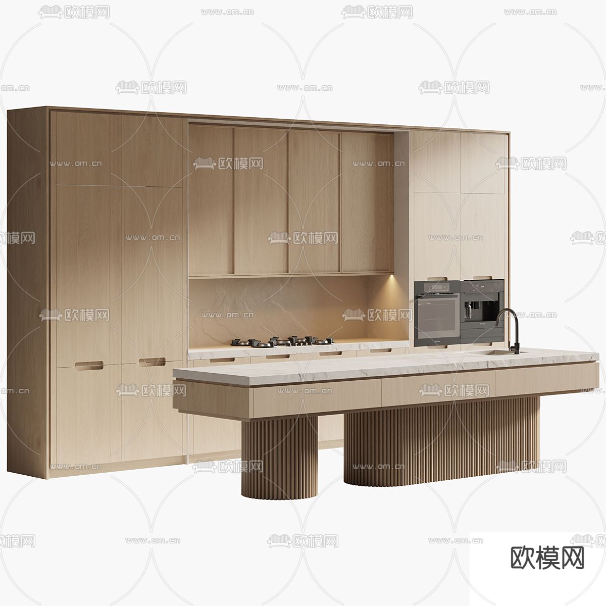 现代橱柜su模型下载（渲染图1）