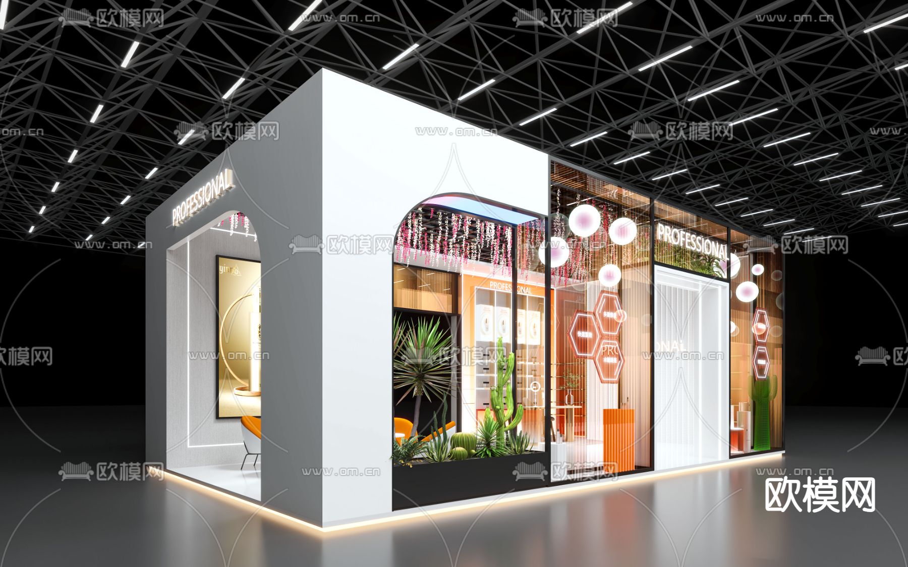 现代美妆店 化妆品店3d模型下载（渲染图2）