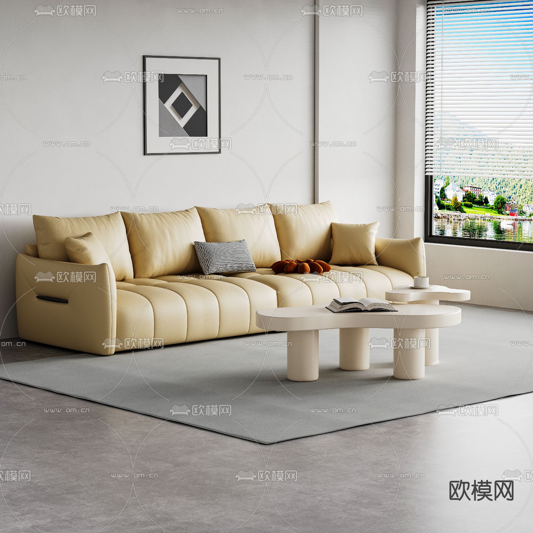 多人沙发 软体沙发3d模型下载