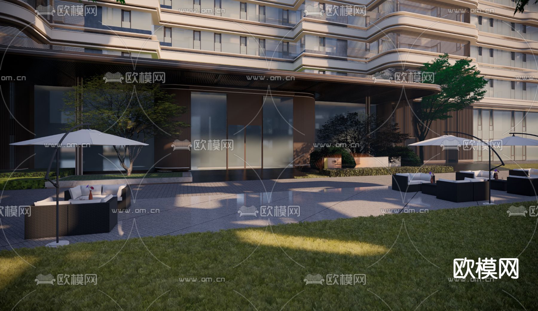 现代住宅景观su模型