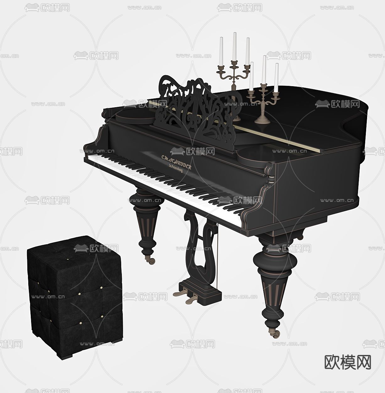 钢琴免费3d模型下载