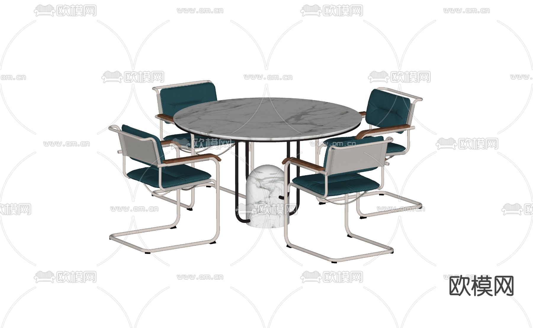 现代休闲桌椅su模型下载（渲染图2）