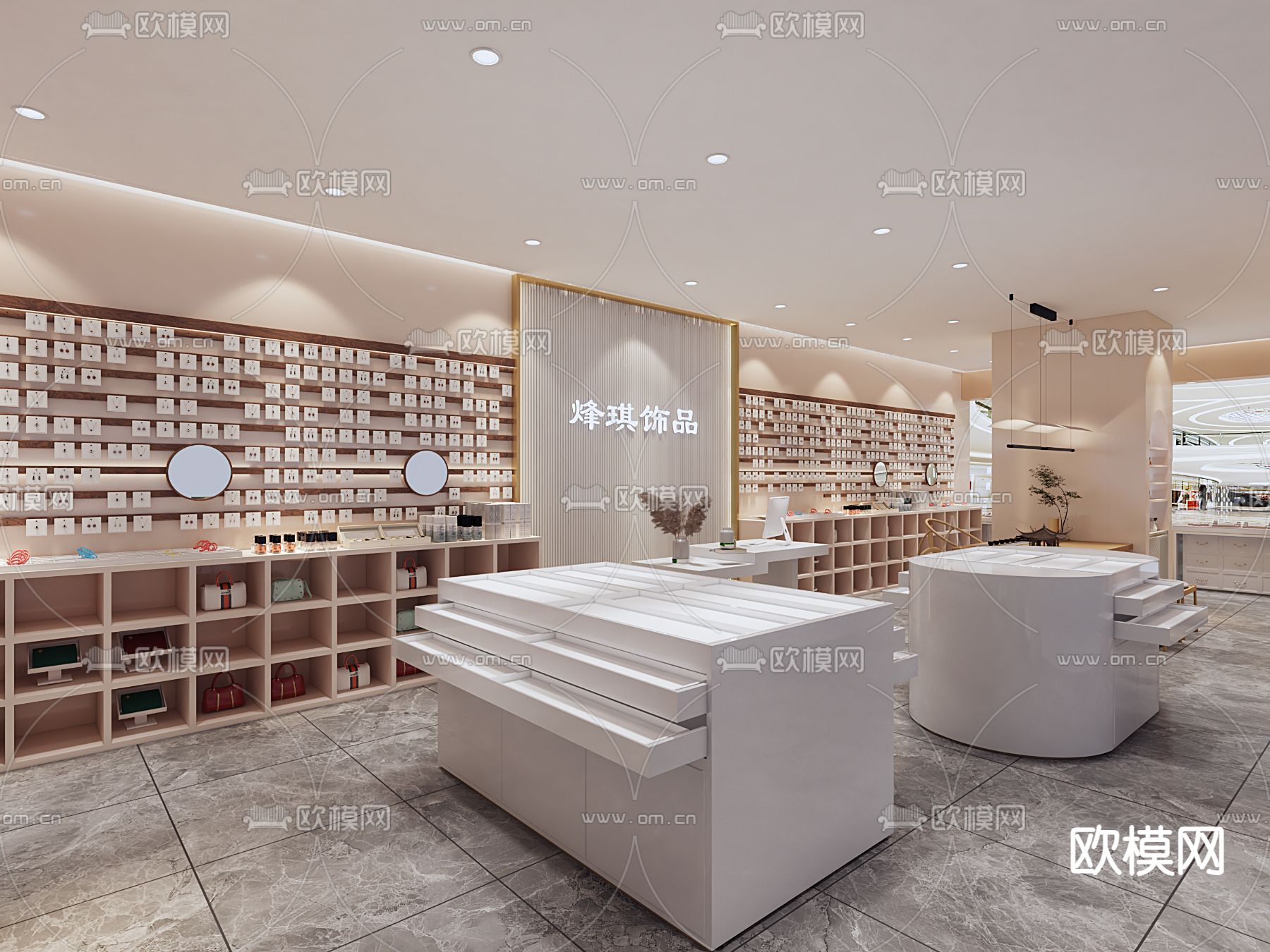 现代珠宝店免费3d模型下载（渲染图2）