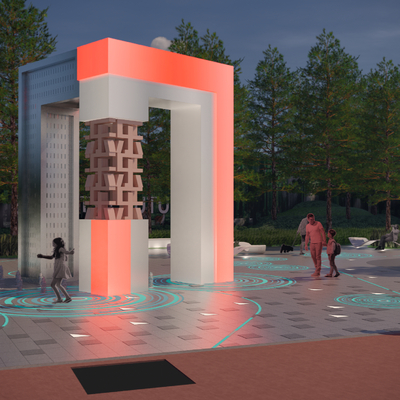 现代艺术雕塑su模型