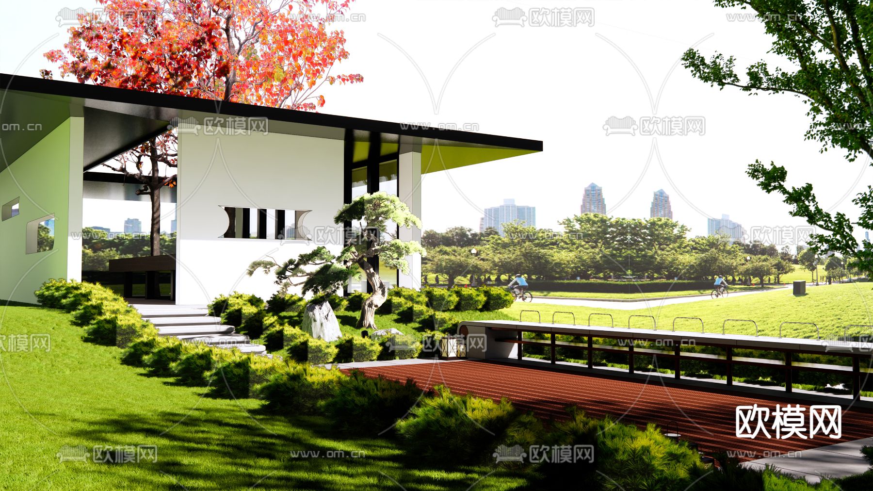 公园su模型下载（渲染图1）