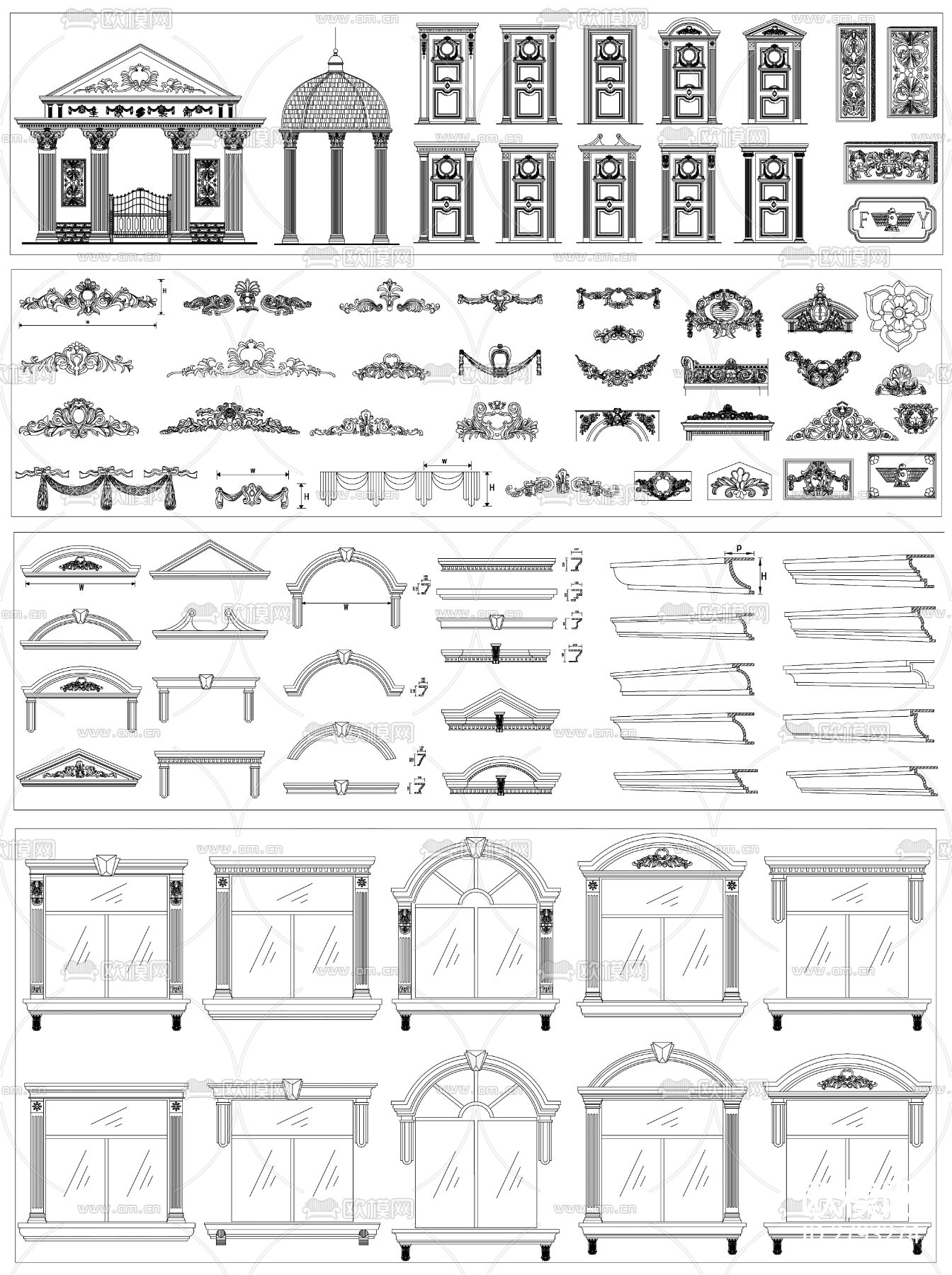 欧式素材室内设计CAD图库下载（渲染图8）