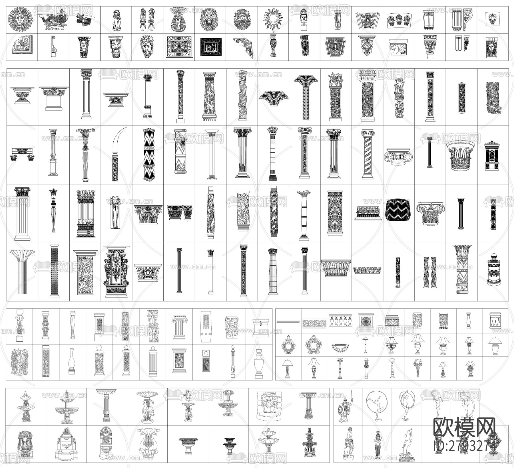 欧式素材室内设计CAD图库下载（渲染图6）