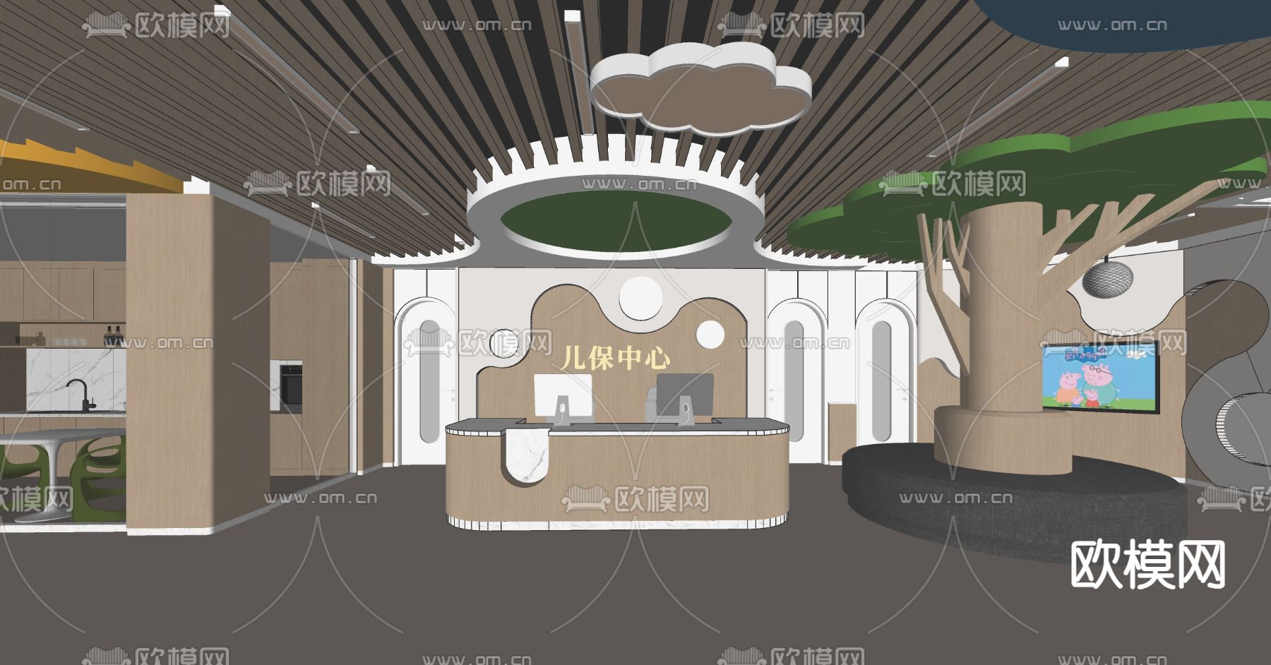 儿童医院 幼儿园su模型下载（渲染图2）