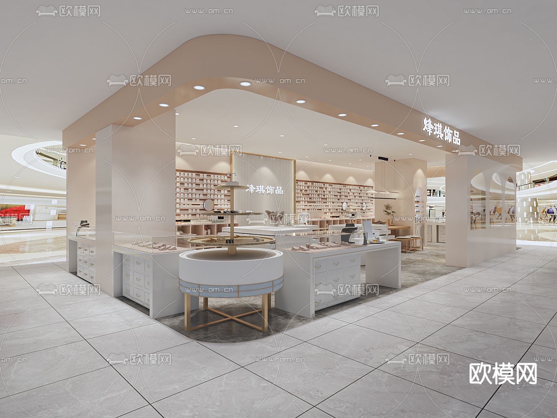 现代珠宝店免费3d模型下载（渲染图1）