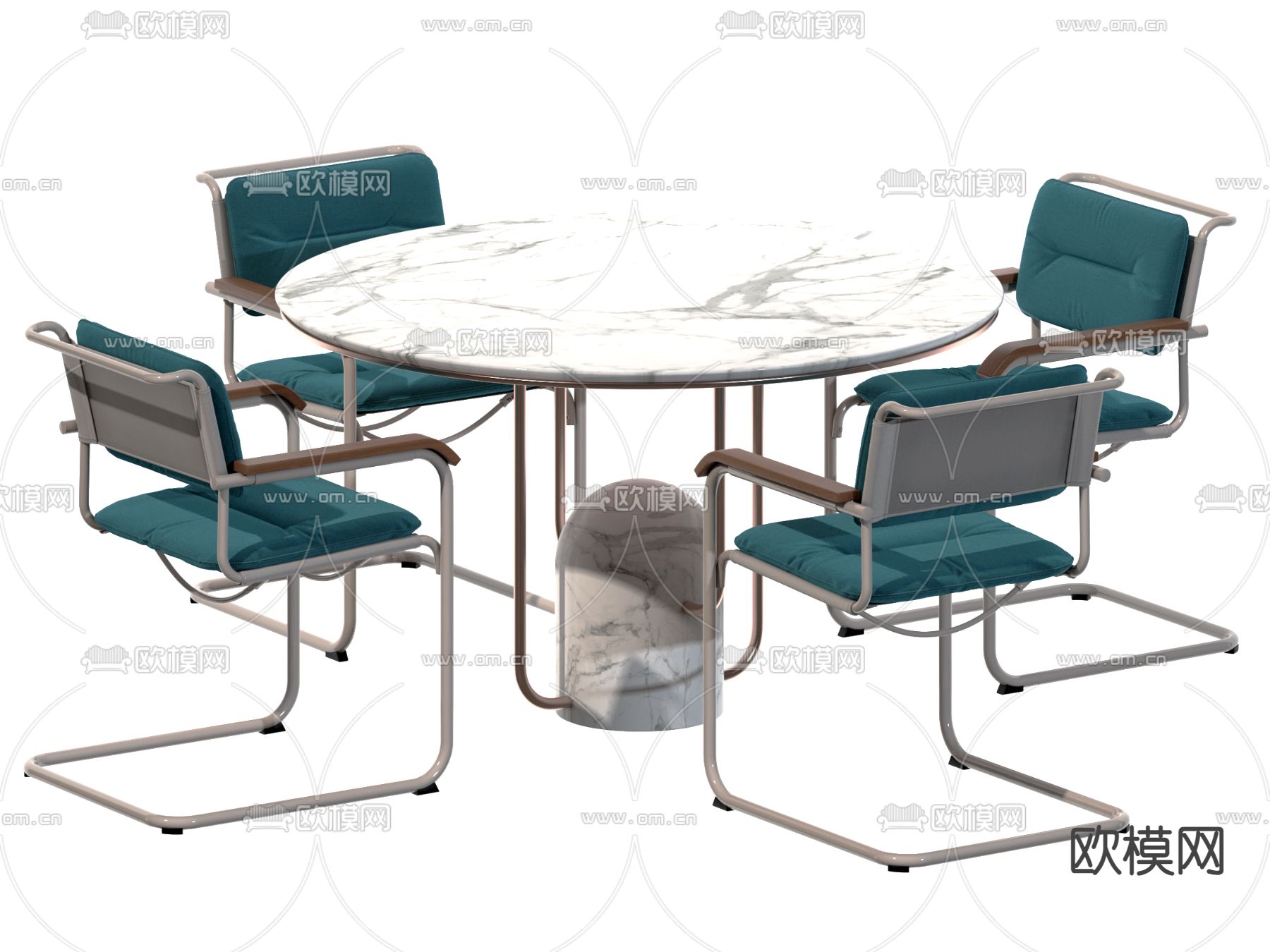 现代休闲桌椅su模型下载（渲染图1）