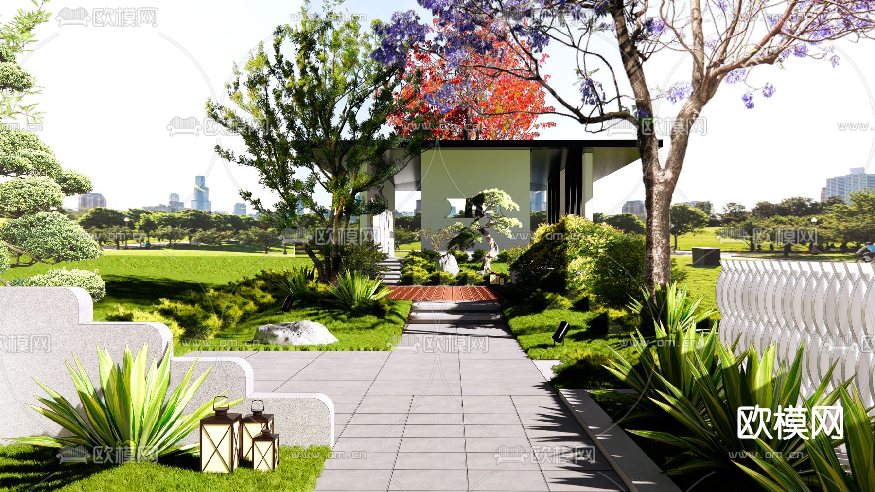 公园su模型下载（渲染图3）