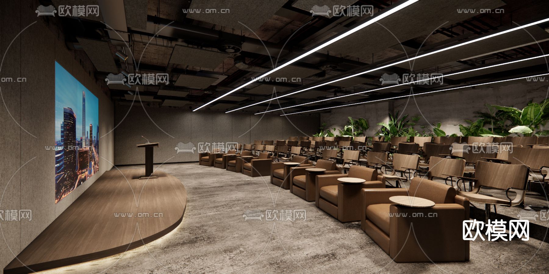 现代多功能室 会议室su模型下载_ID14228168_sketchup模型下载-欧模网