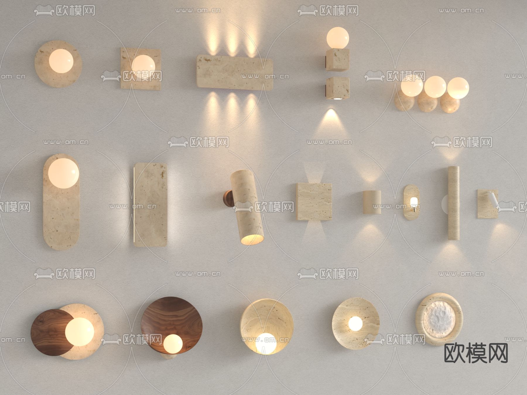 侘寂壁灯3d模型下载