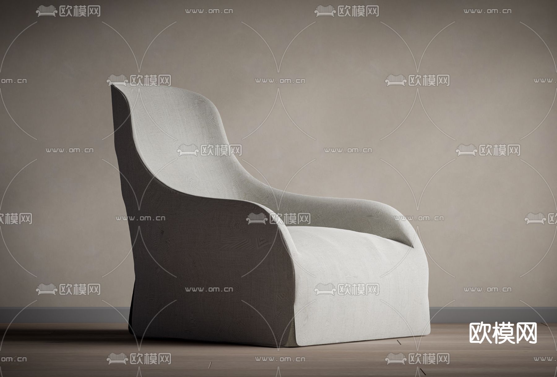 侘寂单人沙发su模型下载（渲染图1）