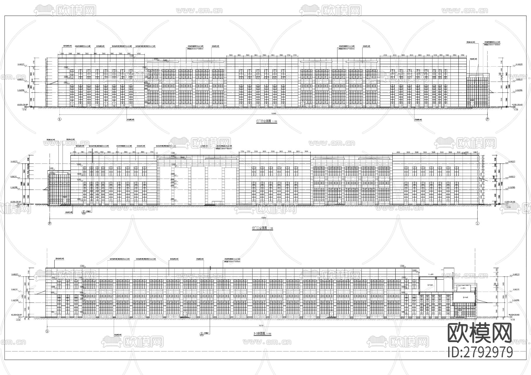 通用技术集团国测时栅科技有限公司一期厂房CAD施工图下载（渲染图7）