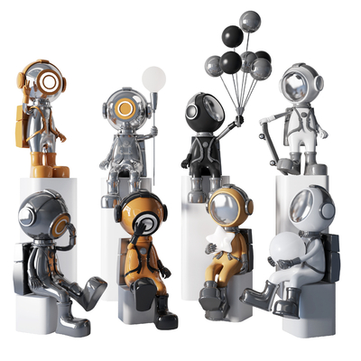  潮玩 雕塑摆件su模型 