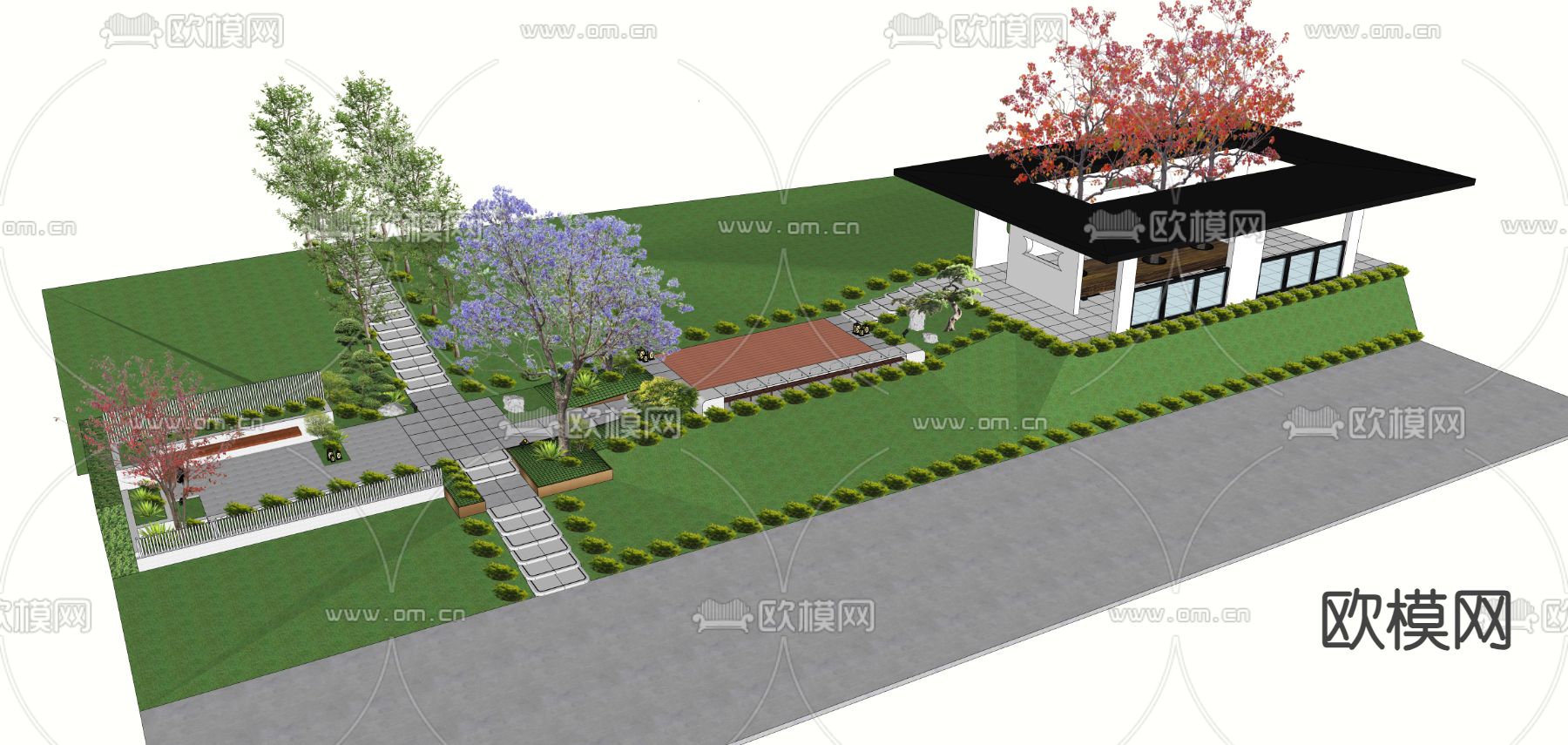公园su模型下载（渲染图2）