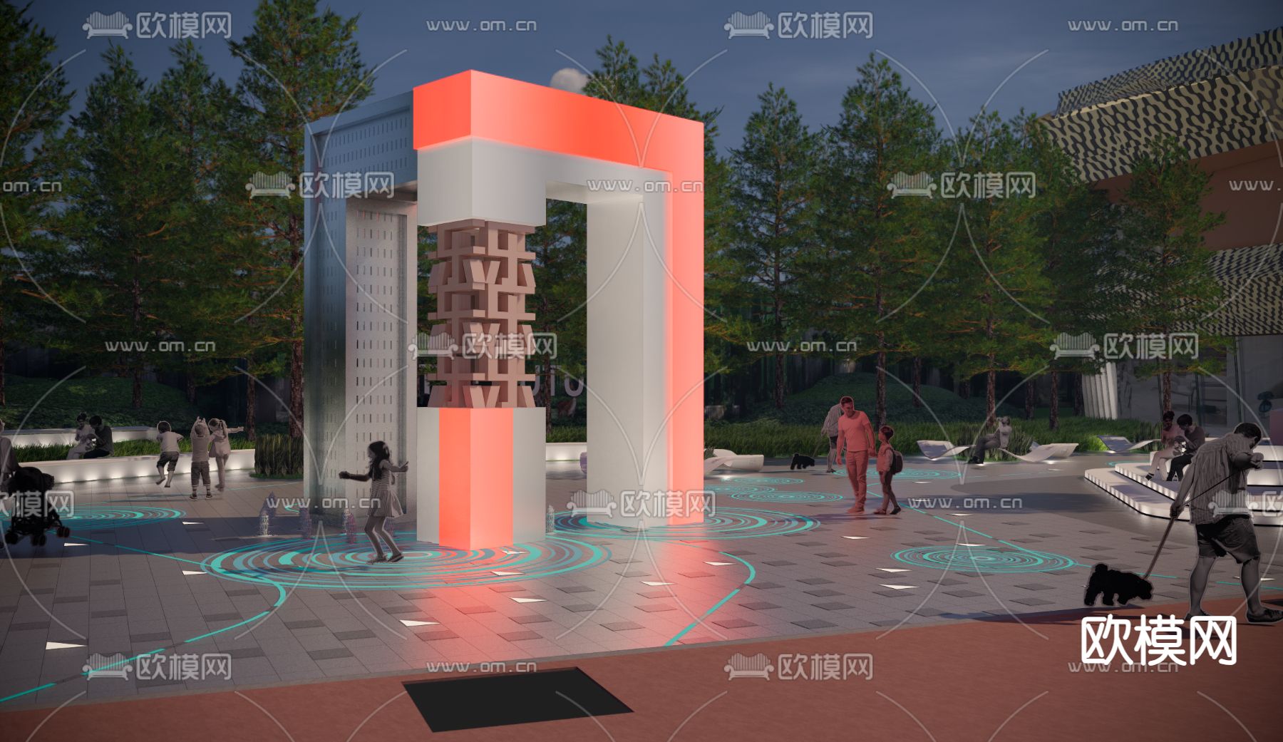 现代艺术雕塑su模型