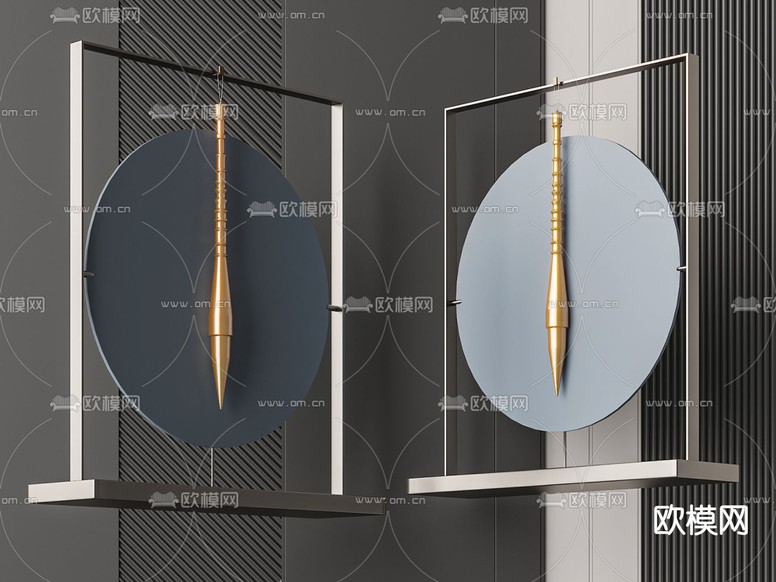 新中式摆件 毛笔雕塑3d模型下载