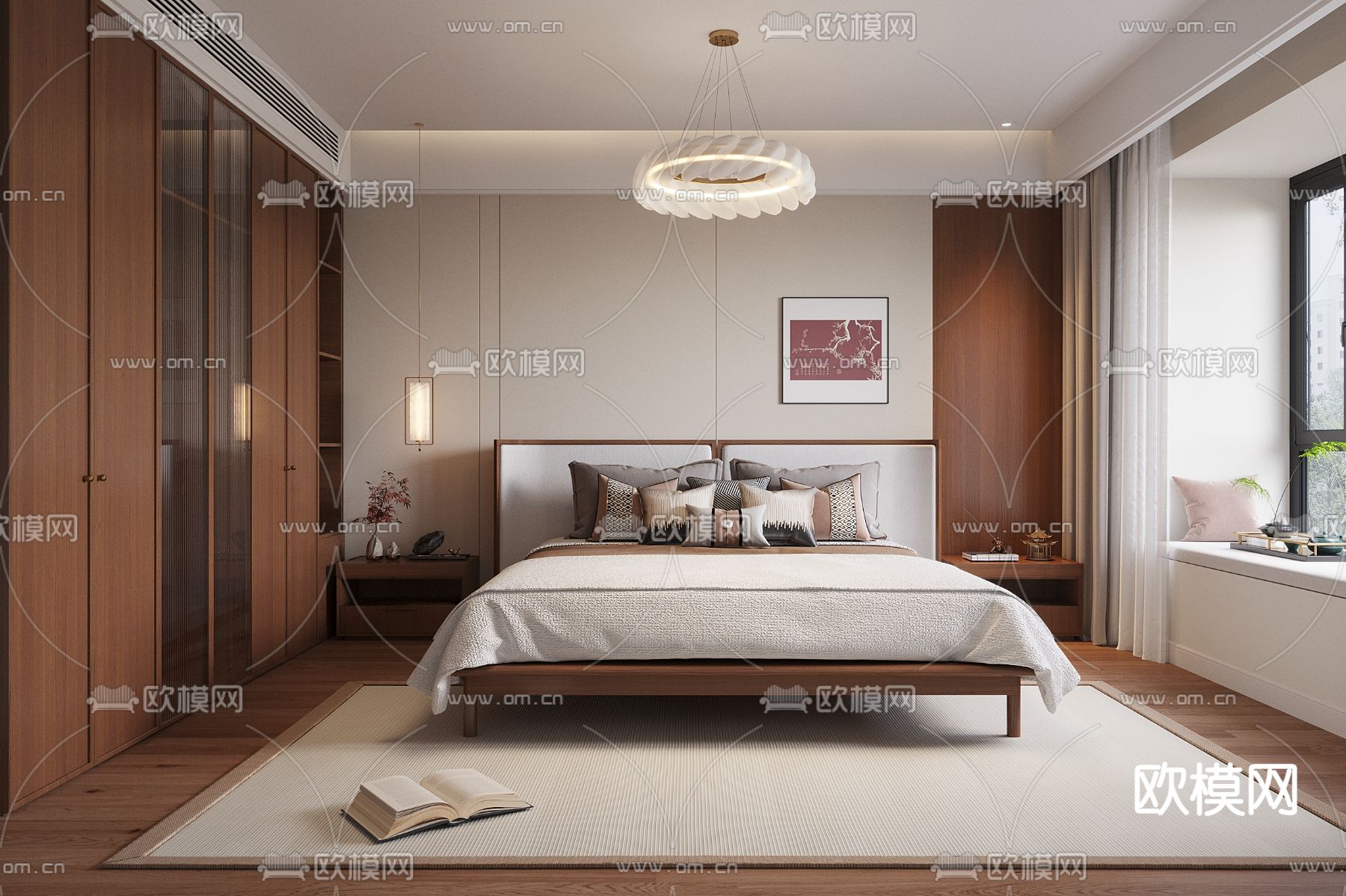 中古风卧室 主卧3d模型下载