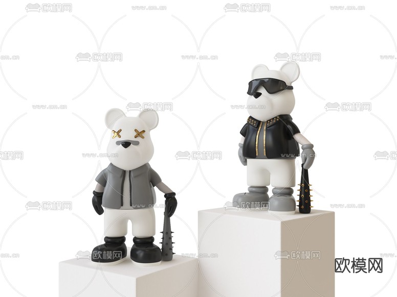 小熊潮玩 公仔 玩偶3d模型下载