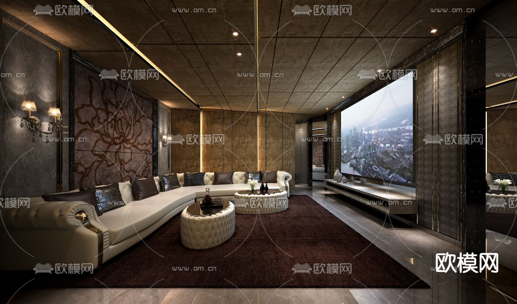 家庭影院 影音室3d模型下载