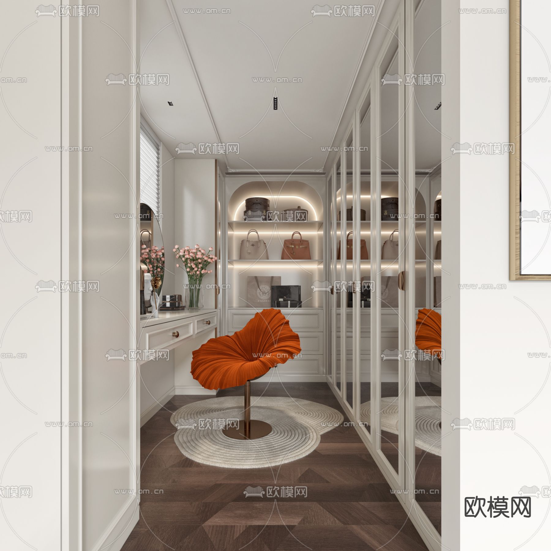 法式衣帽间3d模型下载