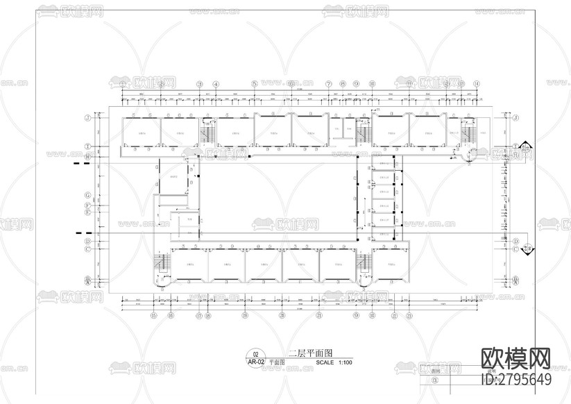 鐵路中學(xué)春暉樓排危改造工程cad施工圖下載(渲染圖3)