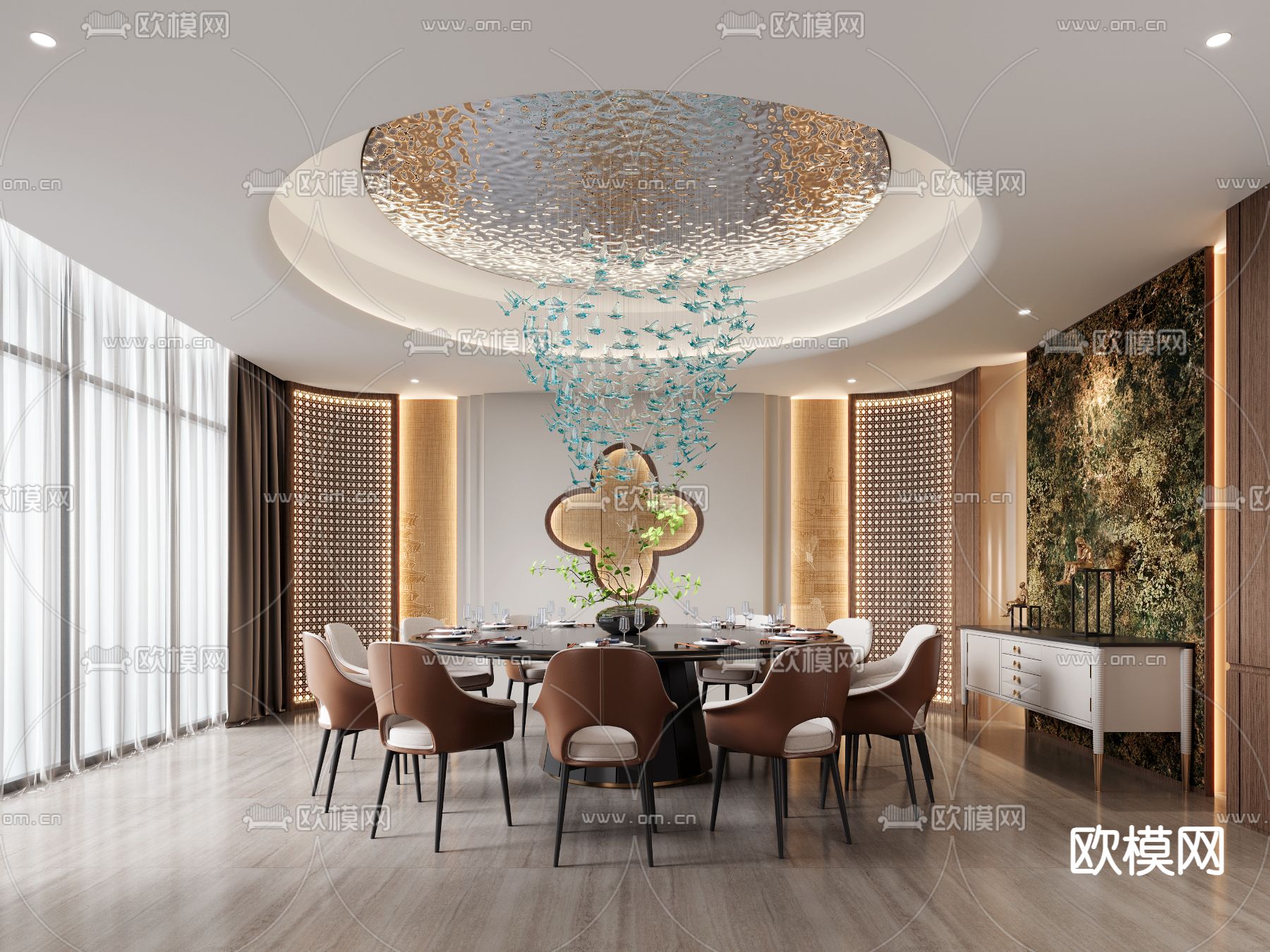 中餐厅包房 包厢 包间3d模型下载