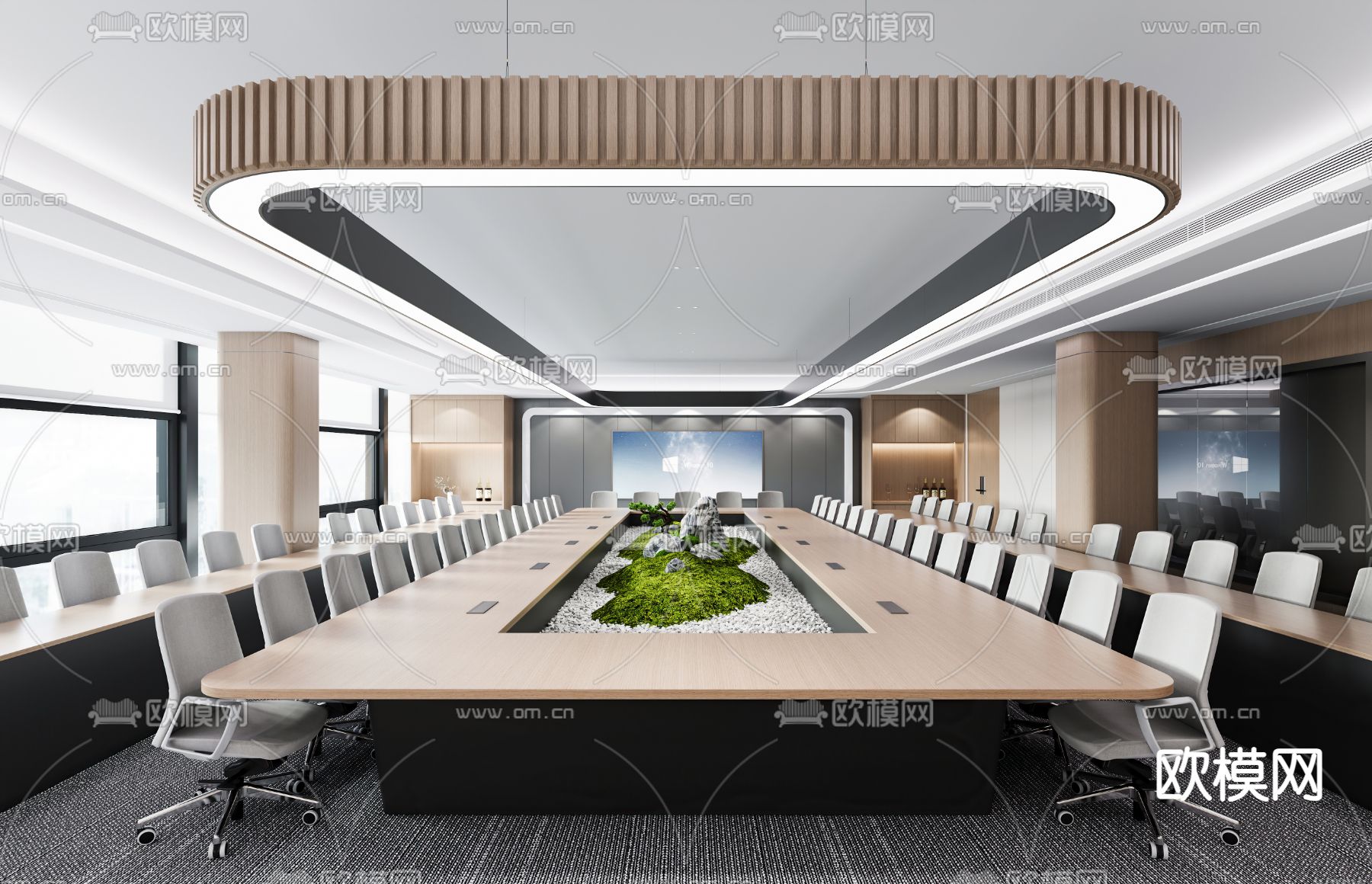 现代会议室3d模型下载