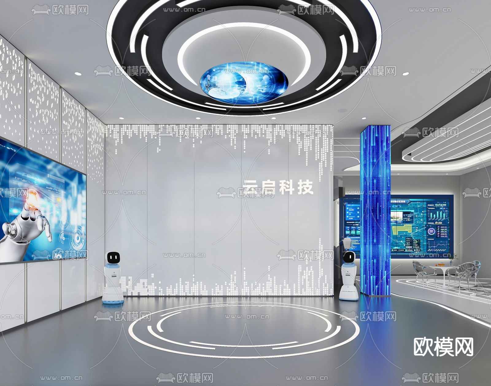 科技展厅su模型下载（渲染图1）