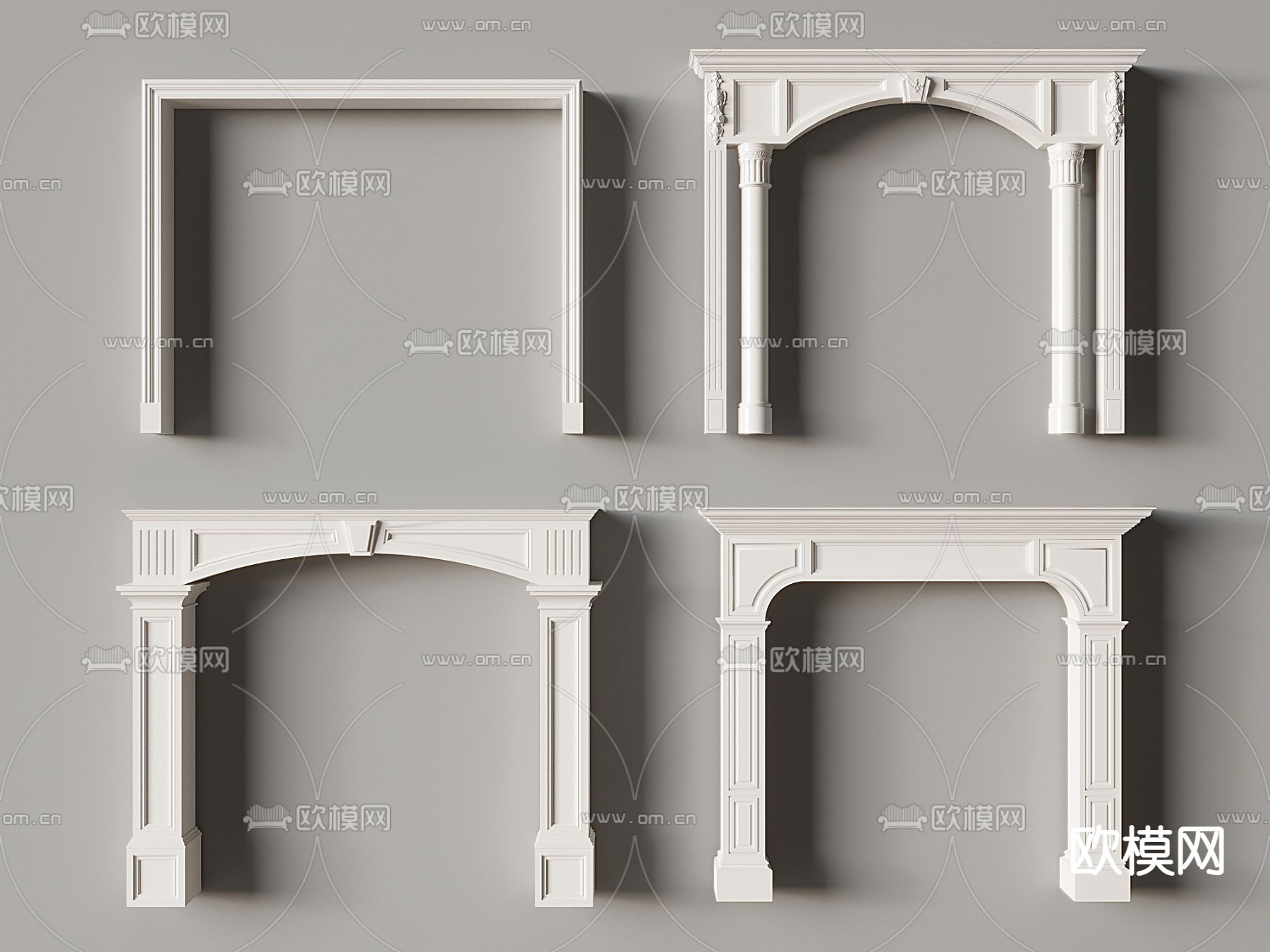 欧式门套 垭口 门洞3d模型下载