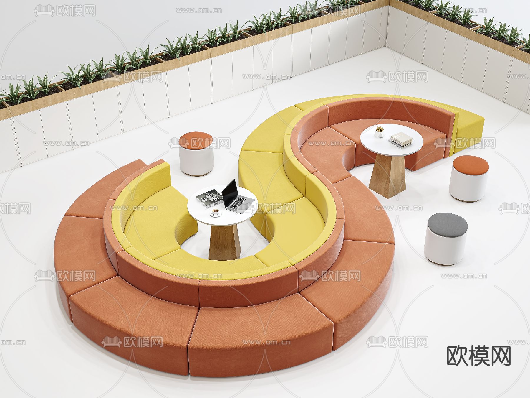 办公沙发 大堂沙发 公共沙发3d模型下载