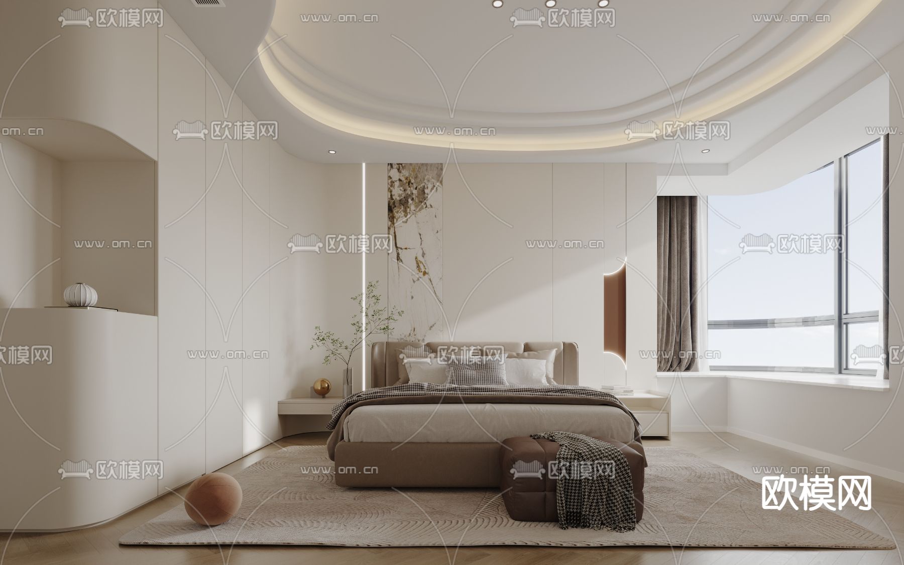 侘寂卧室 主卧3d模型下载