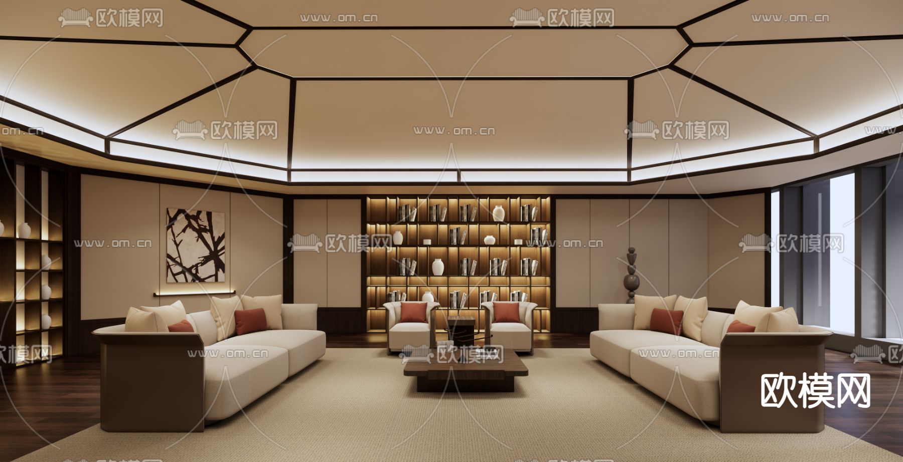 现代贵宾接待室su模型下载_ID14229539_sketchup模型下载-欧模网