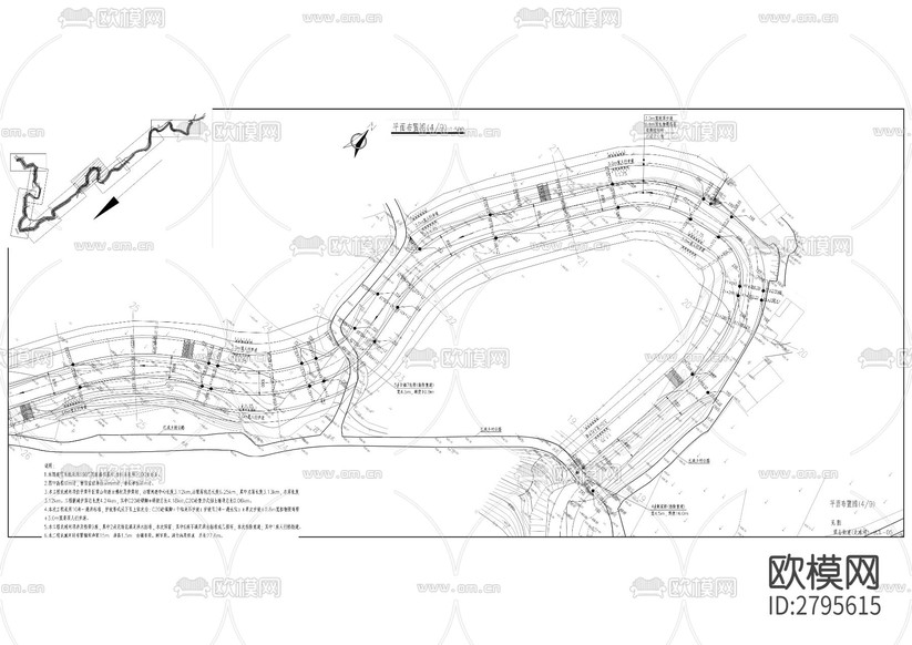 龍灘河梁山街道河段綜合治理工程cad施工圖下載(渲染圖3)
