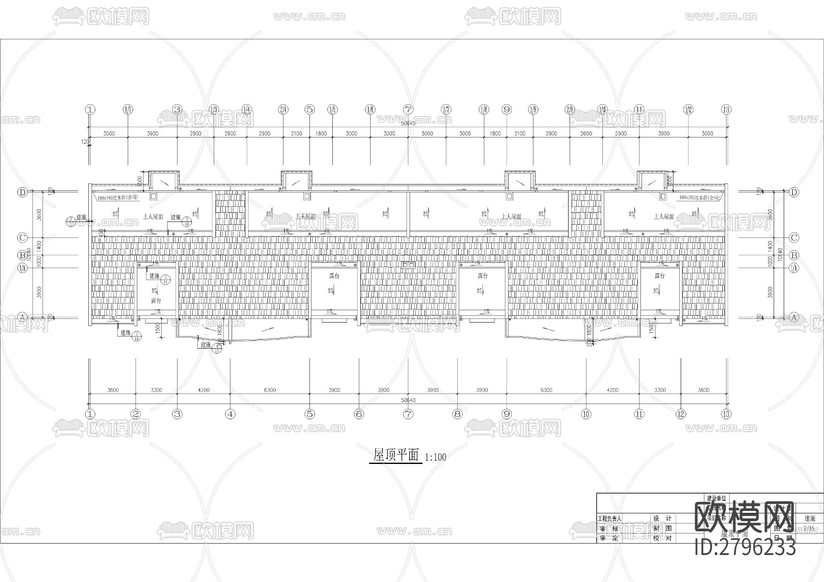六層坡屋頂住宅樓全套建筑cad施工圖下載(渲染圖5)