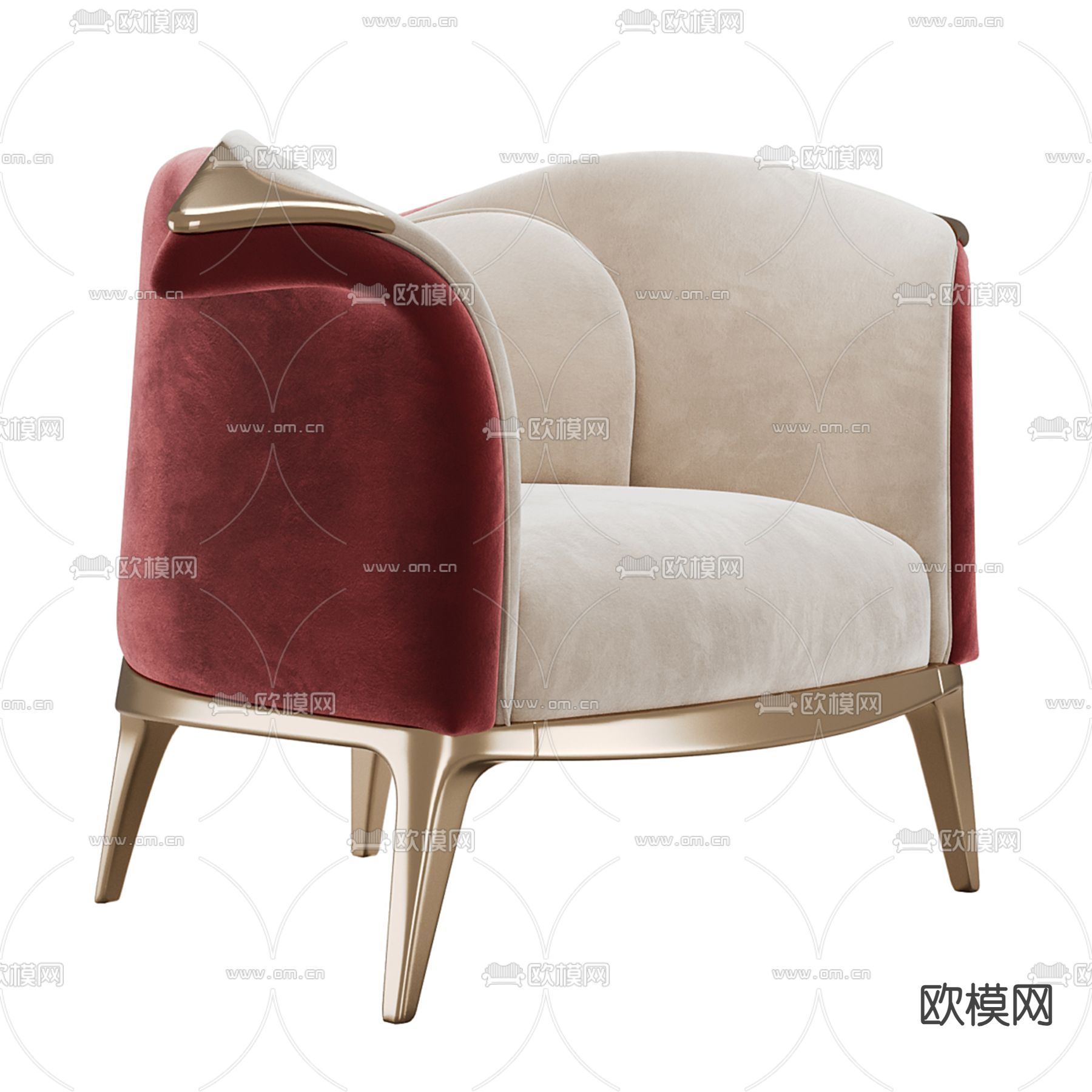 Alma de Luce 欧式沙发椅 休闲椅3d模型下载（渲染图5）