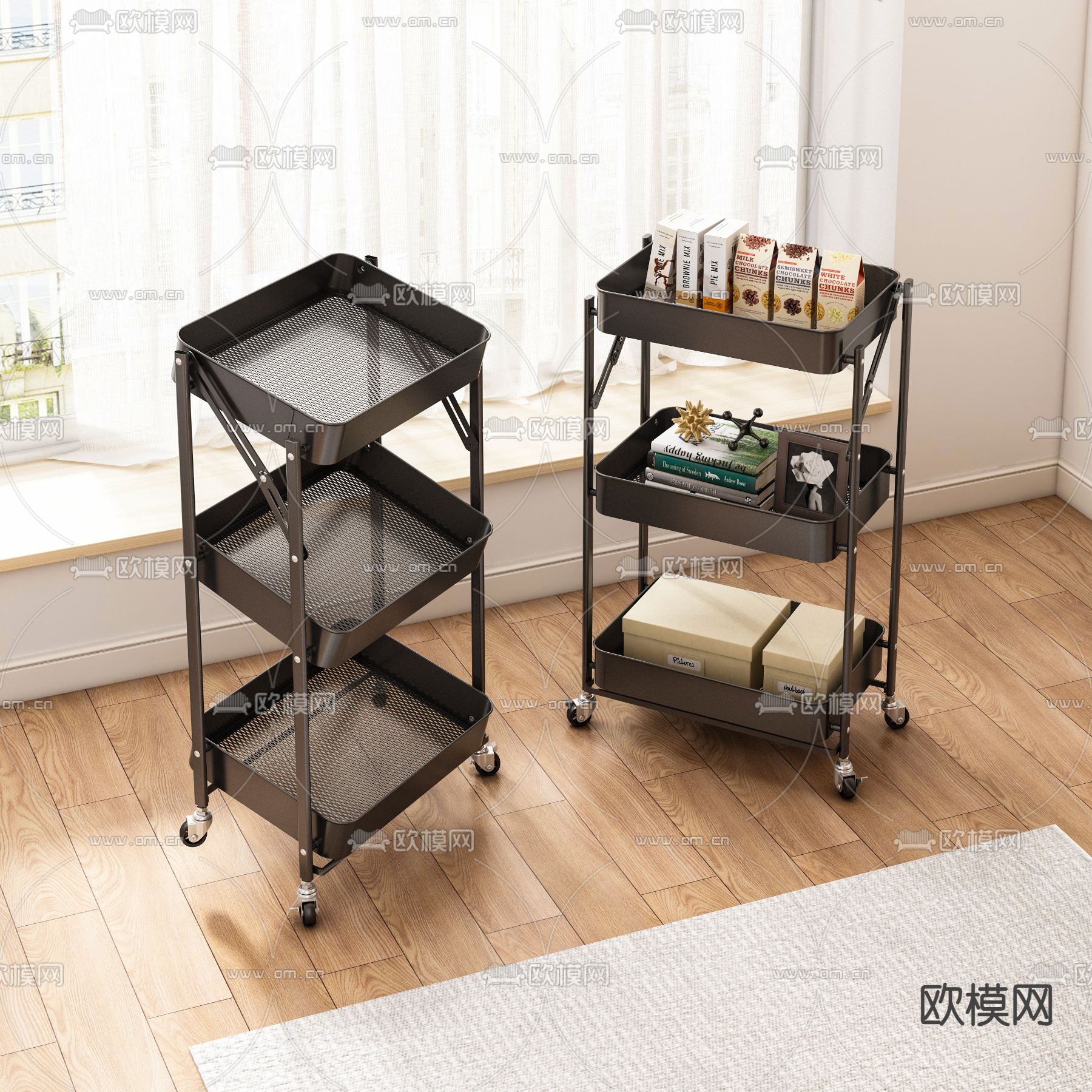 边几 零食架 活动推车3d模型下载